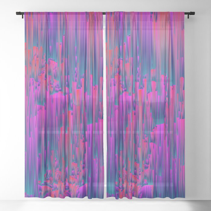 Lucid Pixel Art Sheer Curtain By Jenniferbradford Society6 Lucid Pixel Art Sheer Curtain