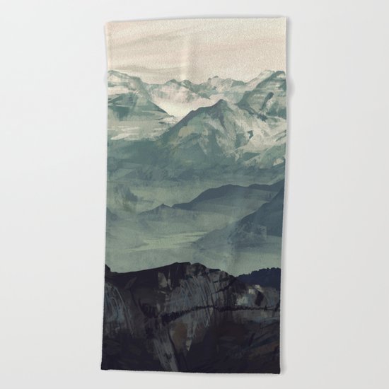 Mountain Fog Beach Towel