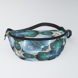 Painted Beach Pebbles Abstract Fun Blues 2 Fanny Pack