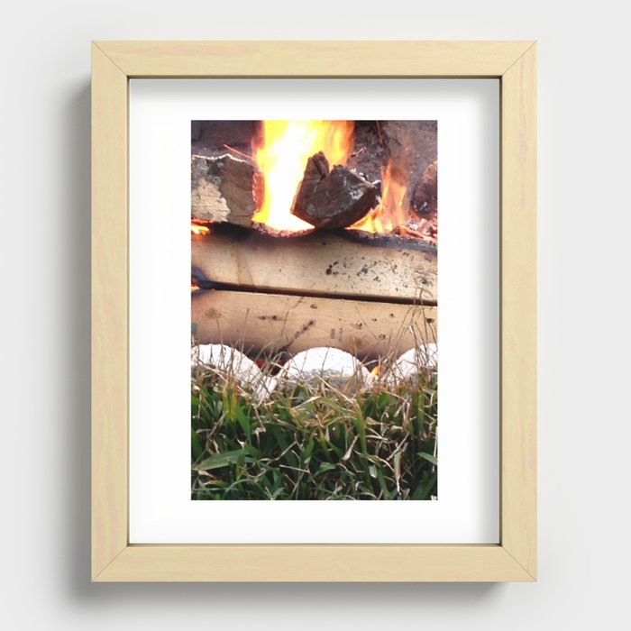 cozy by the fire Recessed Framed Print