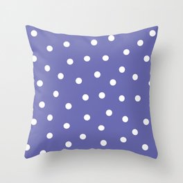 Very Peri polka dots scattered Throw Pillow