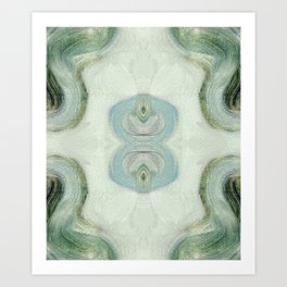 Abstract Oil Painting Pattern Ornament 1c20.3 Mint Green Art Print