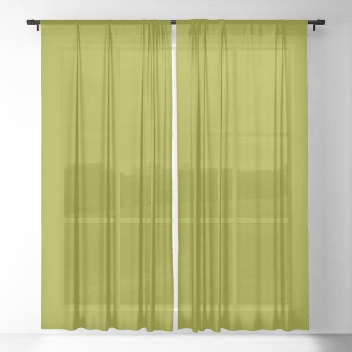 Pea Soup Green Sheer Curtain