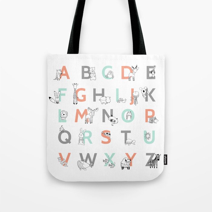 Animal Alphabet Tote Bag
