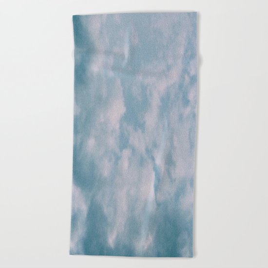 Fluffy Blue Clouds Beach Towel