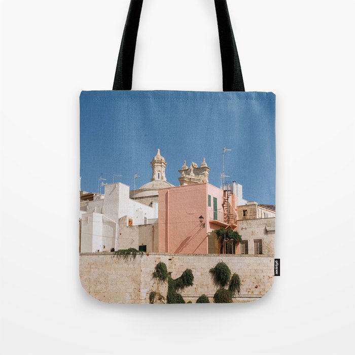 Italy pink house | Architecture travel photography print Puglia | Pastel wall art Art Print Tote Bag