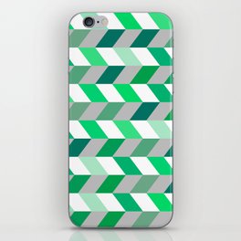 Abstract Dark Green Light Green and White Zig Zag Background. iPhone Skin