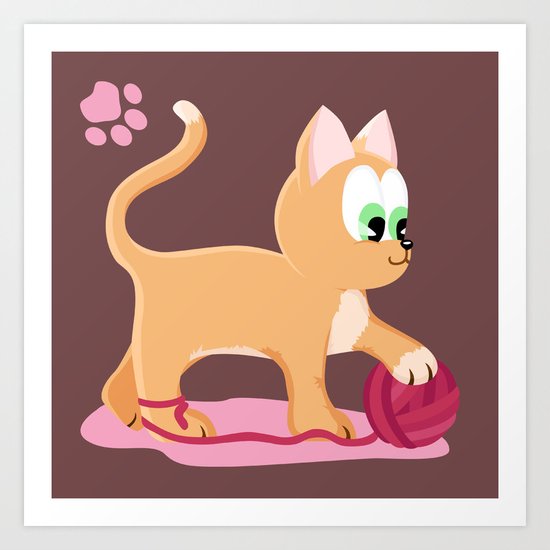 Kitten number 1 of 3 copper cats Art Print