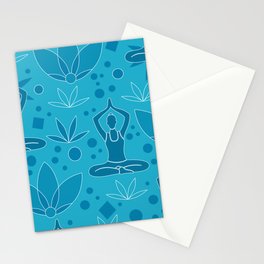Yoga - Blue Stationery Card