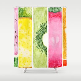 Summer Fruits Watercolor Abstraction Shower Curtain