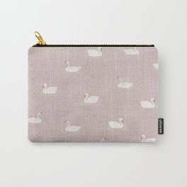White geese pattern on pink background illustration Carry-All Pouch | Pattern, Vintage, Whitepattern, Bird, Retro, Animal, Graphicdesign, Whitegeese, Patternbirds, Animalpattern 