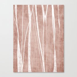 Terracotta White Lines Abstract Artwork Canvas Print