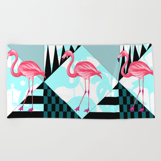 flamingo all days Beach Towel
