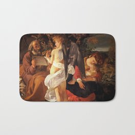 Merisi da Caravaggio - Ruhe auf der Flucht nach Ägypten Bath Mat | Oil, Caravaggio, Painting 