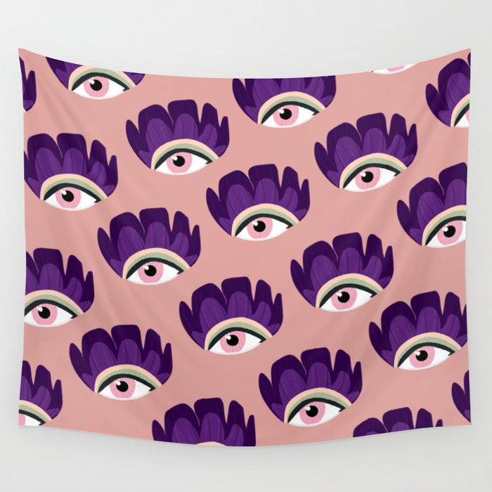 Floral Eye Wall Tapestry