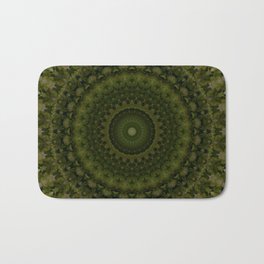 Mandala in olive green tones Badematte | Abstract, Ornaments, Other, Geometric, Modern, Mandala, Concept, Caleidoscope, Symbol, Blaminsky 