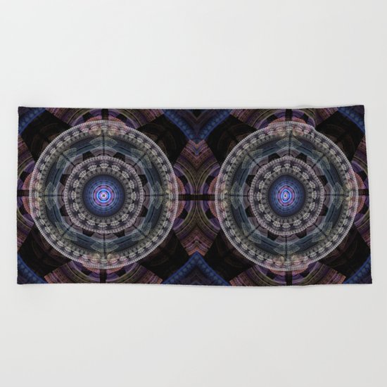 Modern mandala with tribal patterns Beach Towel