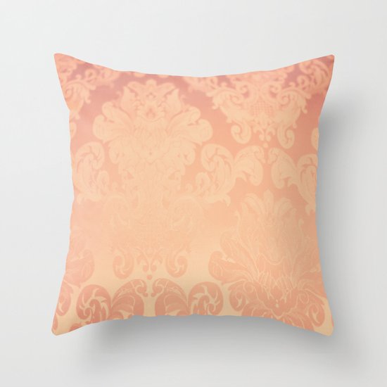 Pink Rose Vintage Throw Pillow