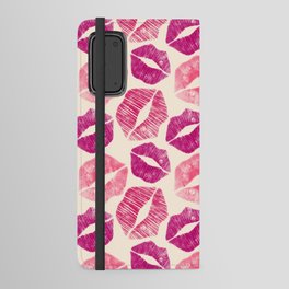 Pattern Lips in Pink Lipstick Android Wallet Case