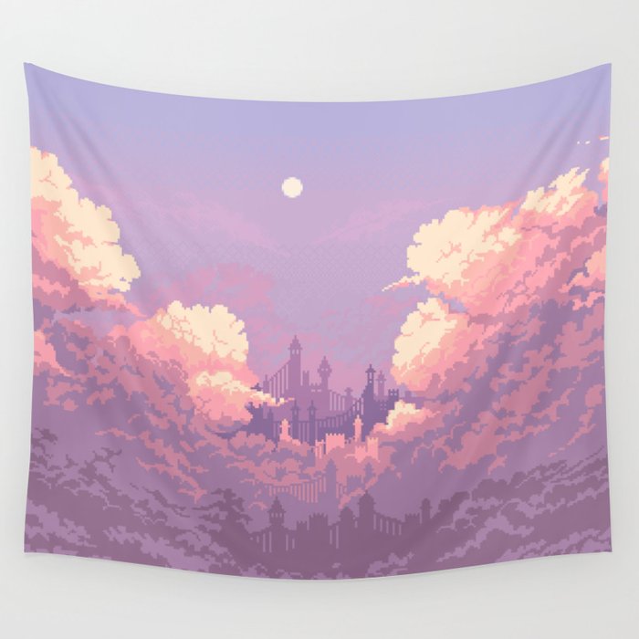 Pastel Castle Wall Tapestry