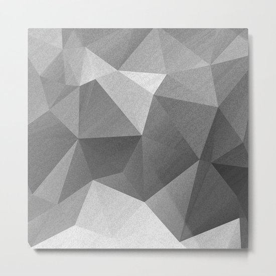 Grey polygonal geometric pattern . Metal Print