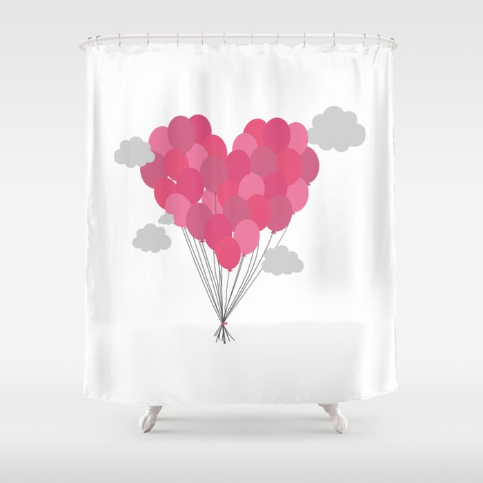 Balloons Arranged As Heart Shower Curtain By Ilovecotton Society6 Balloons Arranged As Heart Shower Curtain