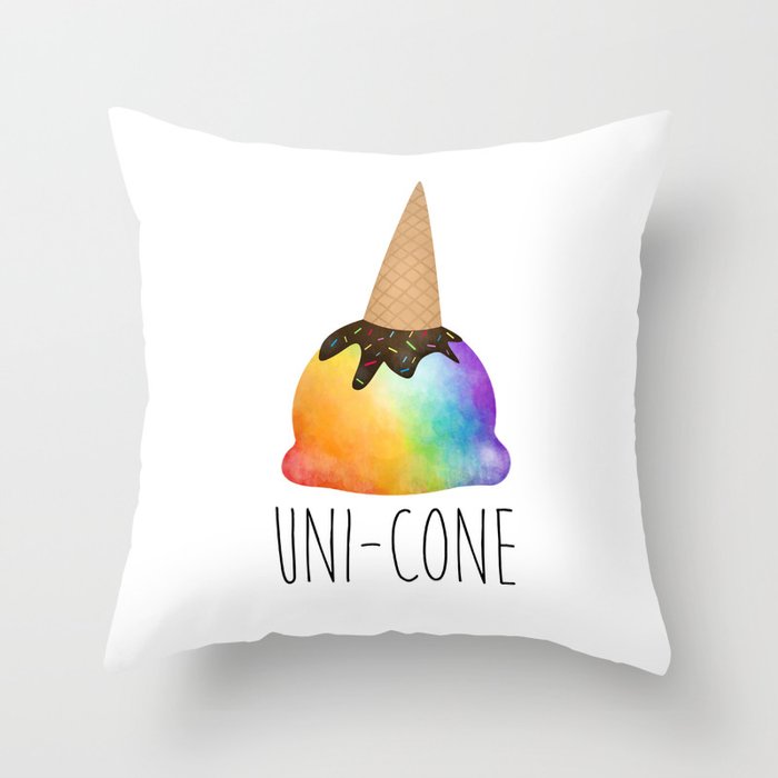 Uni-cone Throw Pillow