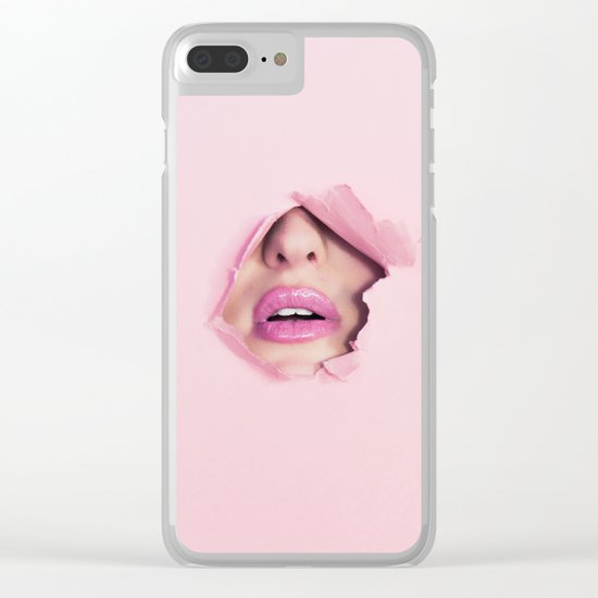 Mouth kiss Clear iPhone Case