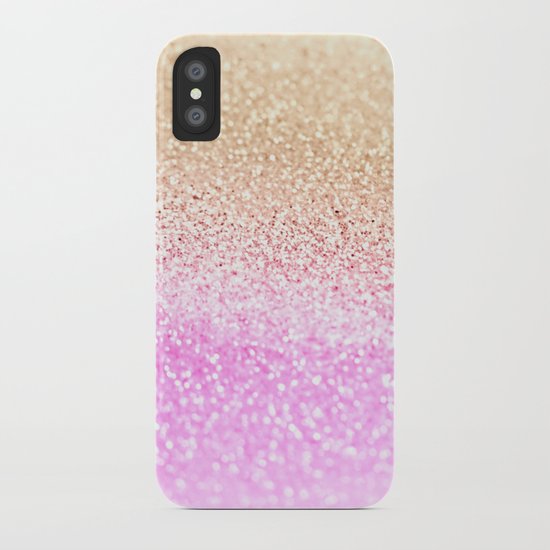 GOLD PINK GLITTER by Monika Strigel iPhone Case