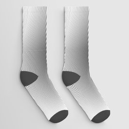 Abstract Geometric Stripe Pattern. Linear pattern in black color. Vintage curves. Wave lines.  Socks