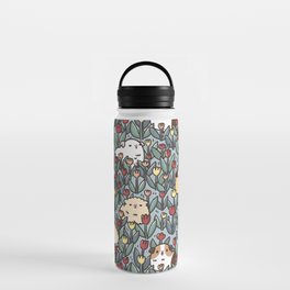 Guinea pigs and Tulips Pattern  Water Bottle