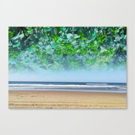 Durban beach flowered green  Canvas Print