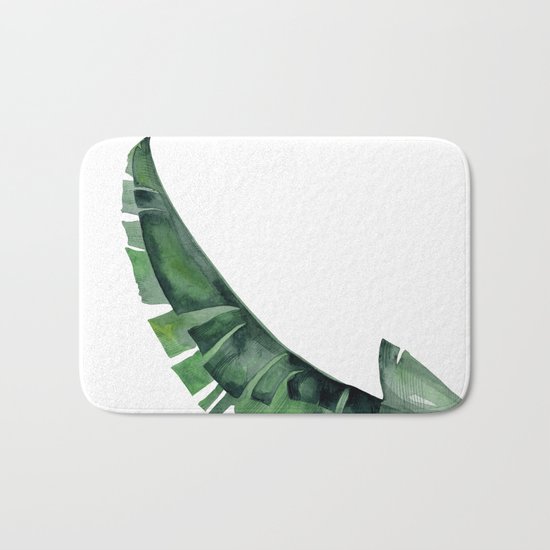 Tropical Leaf Green Bath Mat