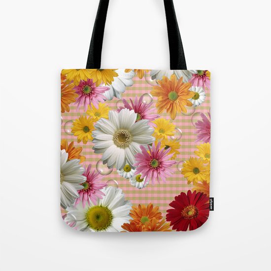 Retro Country Flowers Tote Bag