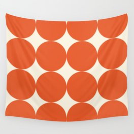 Whole Lotta Circles - Modern Retro Orange Geometric Pattern Wall Tapestry