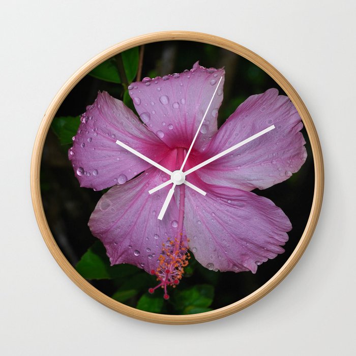 Hibiscus Wall Clock