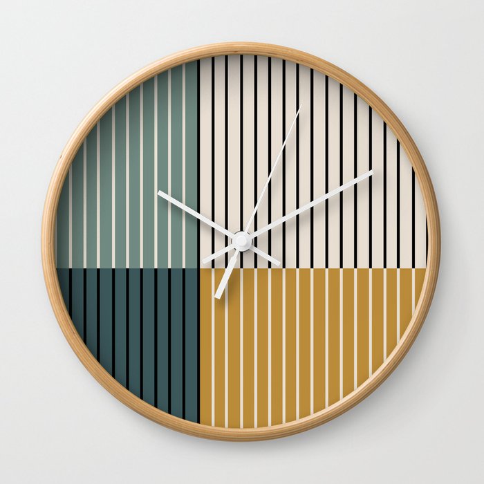Color Block Line Abstract VIII Wall Clock