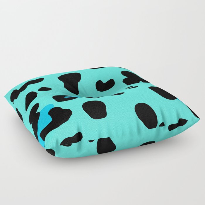 Aqua Leopard Floor Pillow