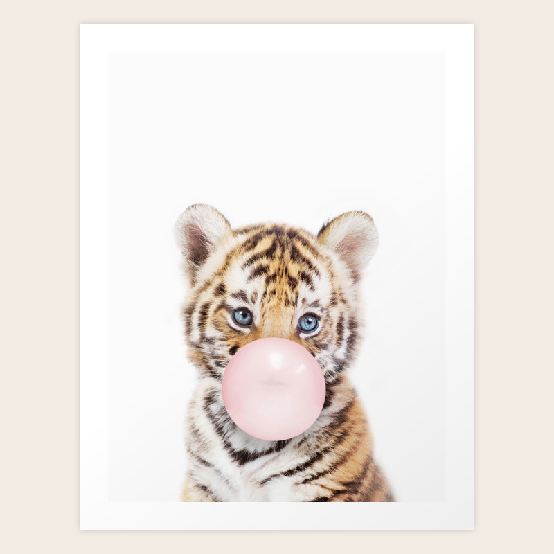 Bubble Gum Tiger Cub Art Print By Amypetersonartstudio Society6