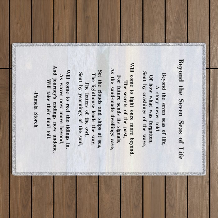Beyond the Seven Seas of Life Poem Outdoor Rug