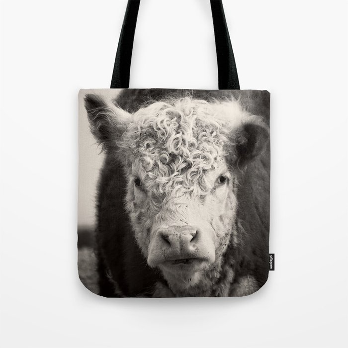 How Now Brown Cow Square Format Tote Bag