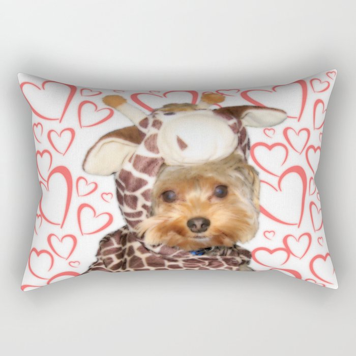 Yorkshire Terrier - Giraffe Costume Rectangular Pillow