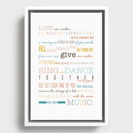 On Marriage: Kahlil Gibran Quote Typography Print Framed Canvas