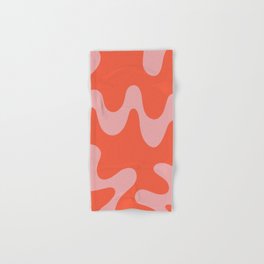 Wavy Land - Pink And Red Hand & Bath Towel