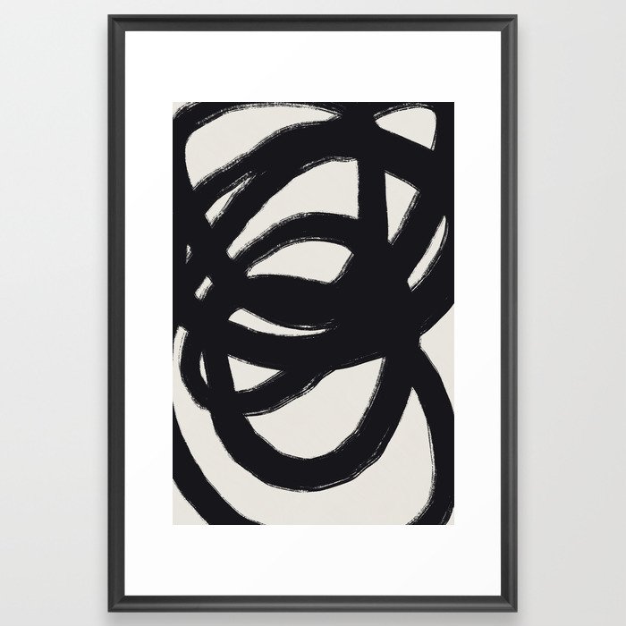 Zen - solid black 07 Framed Art Print