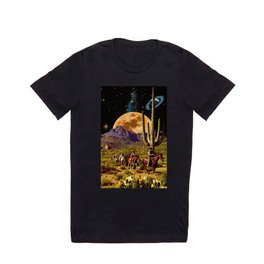 Space Cowboys T Shirt | Collageart, Collage, Curated, Texas, Landscape, Grass, Horses, Moonart, Cosmic, Mountains 