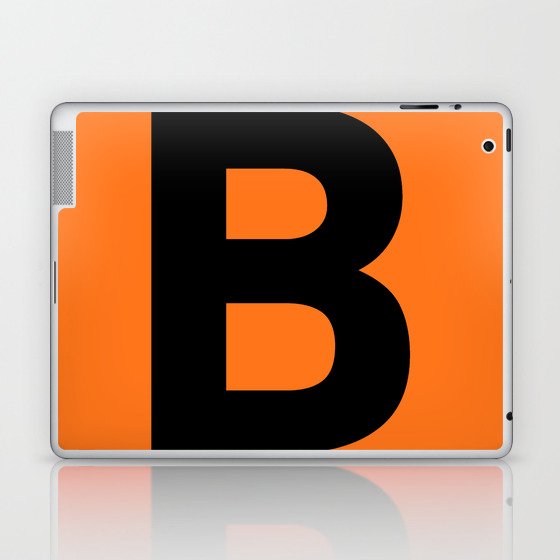 Letter B (Black & Orange) Laptop & iPad Skin