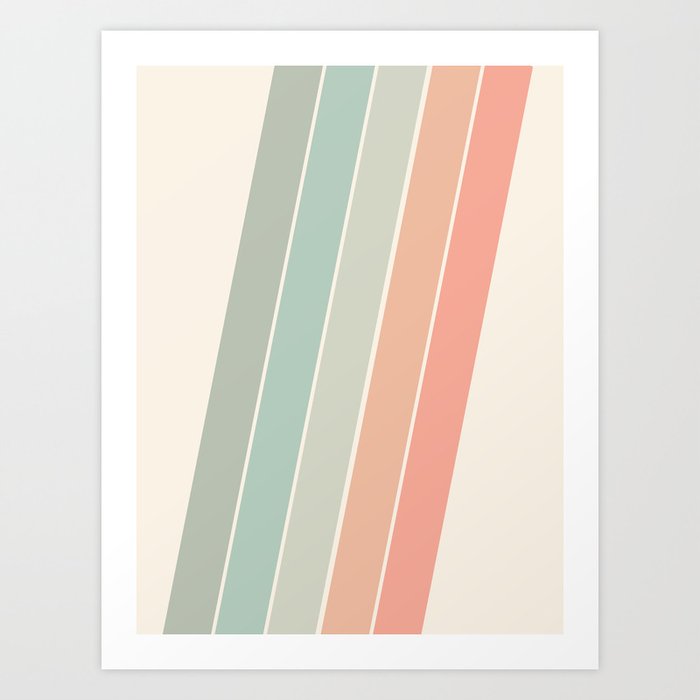 Trippin Retro 70s Socal Minimal Striped Abstract Art California Surfing Vintage Art Print By Seventyeight Society6