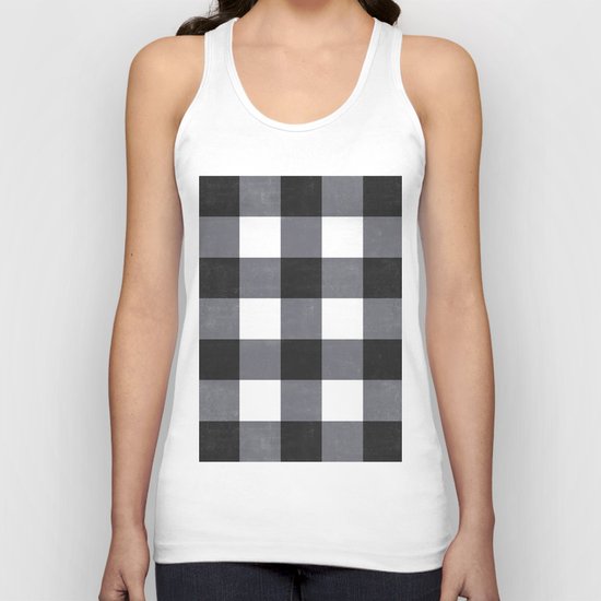 Gingham Dark Style Unisex Tank Top