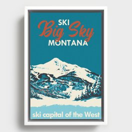 Ski Big Sky Montana Vintage Poster Framed Canvas